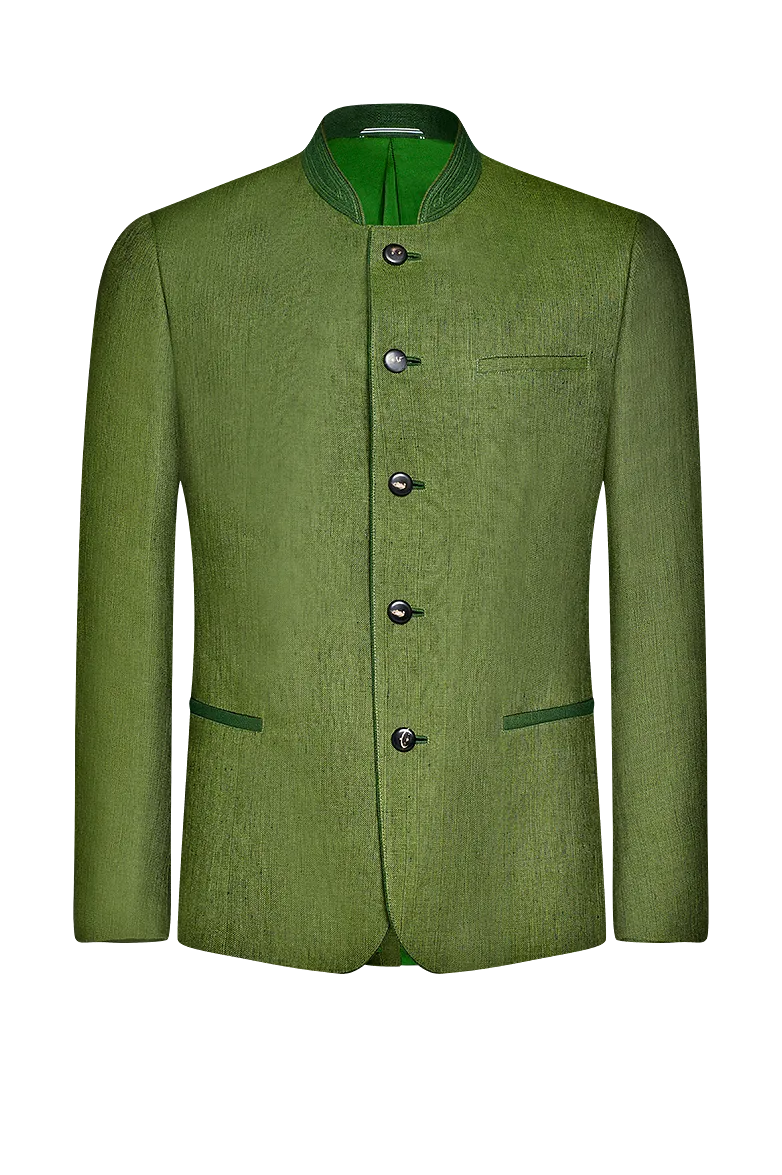g-ssl-zwilling-jacke-herren-gr-n-hanf-leinen-stehkragen image 1