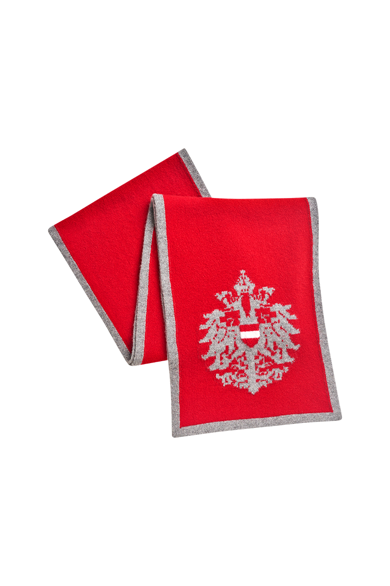 g-ssl-gestrickter-schal-mit-doppeladler-intarsie-rot image 1