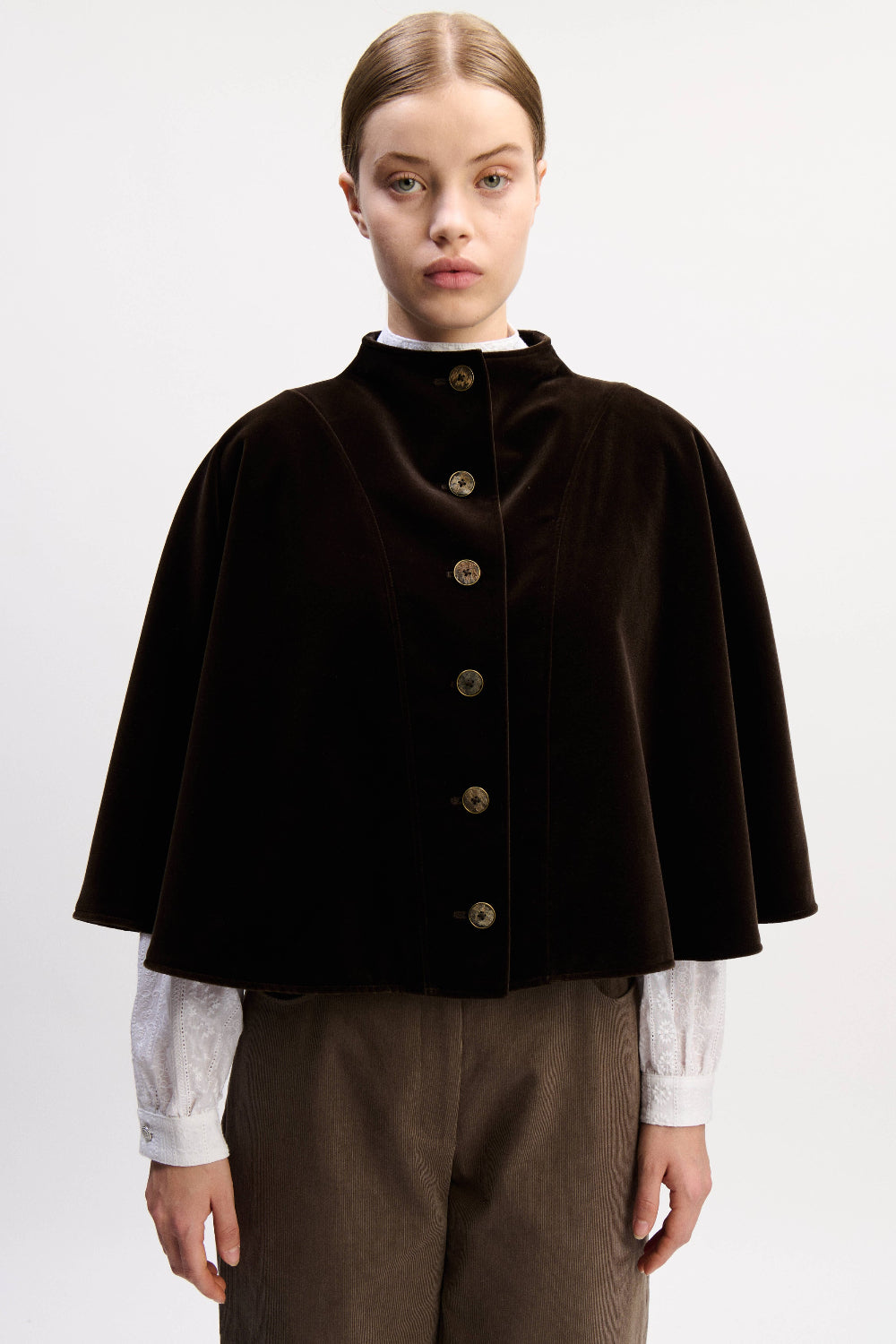 felicitas-cili-damen-cape-baumwoll-samt-mit-knopfleiste image 1