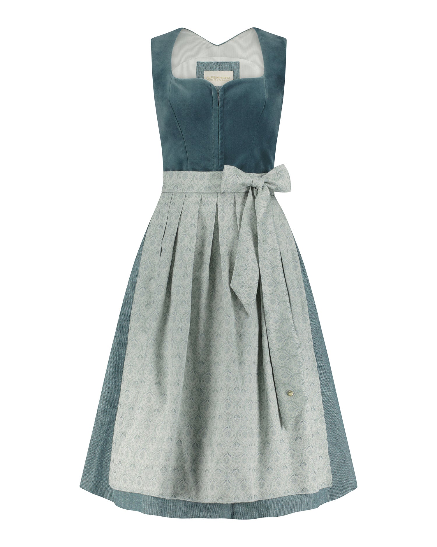 alpenherz-samtdirndl-melissa-mit-abkn-pfbarem-arm-in-eukalyptus image 3