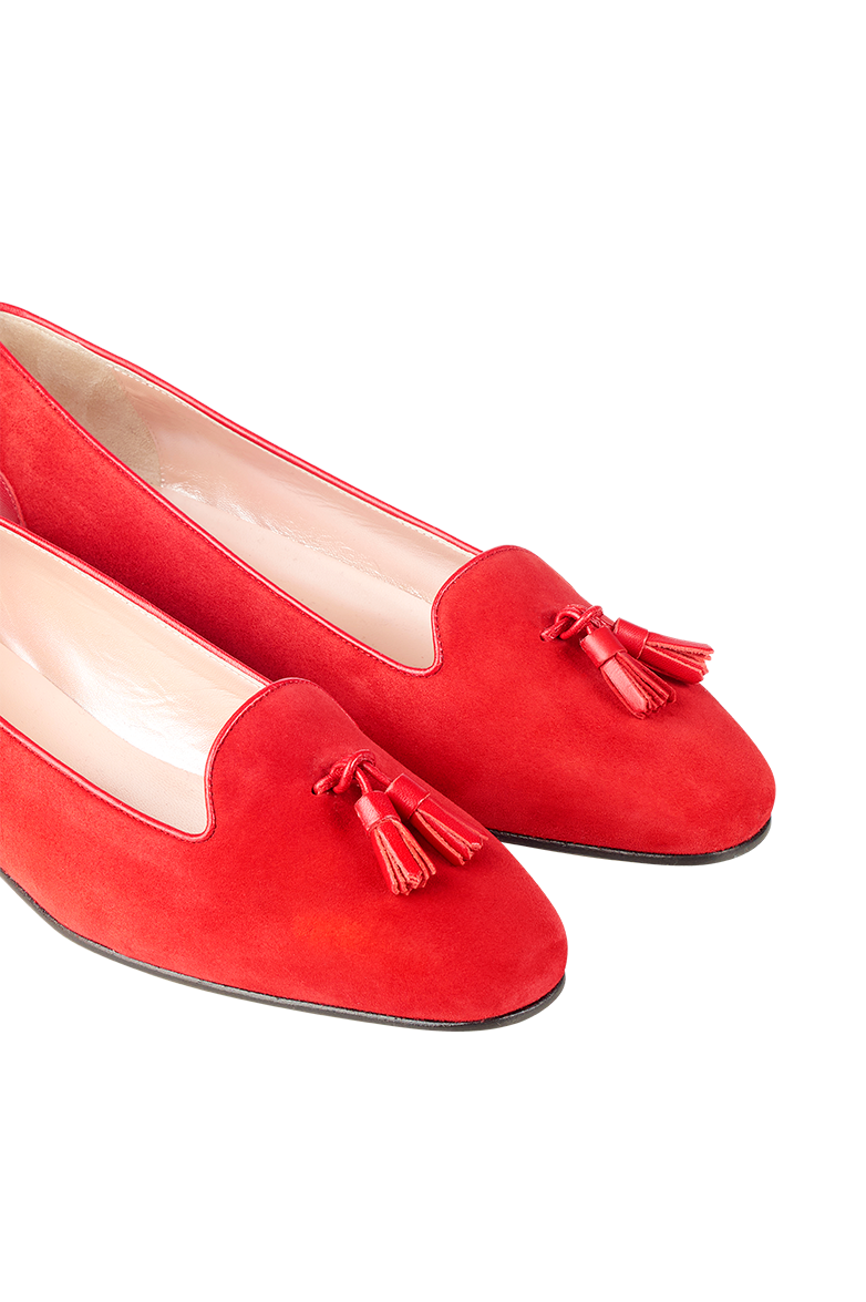g-ssl-klassiker-slipper-ballerina-veloursleder-rot-damen image 3