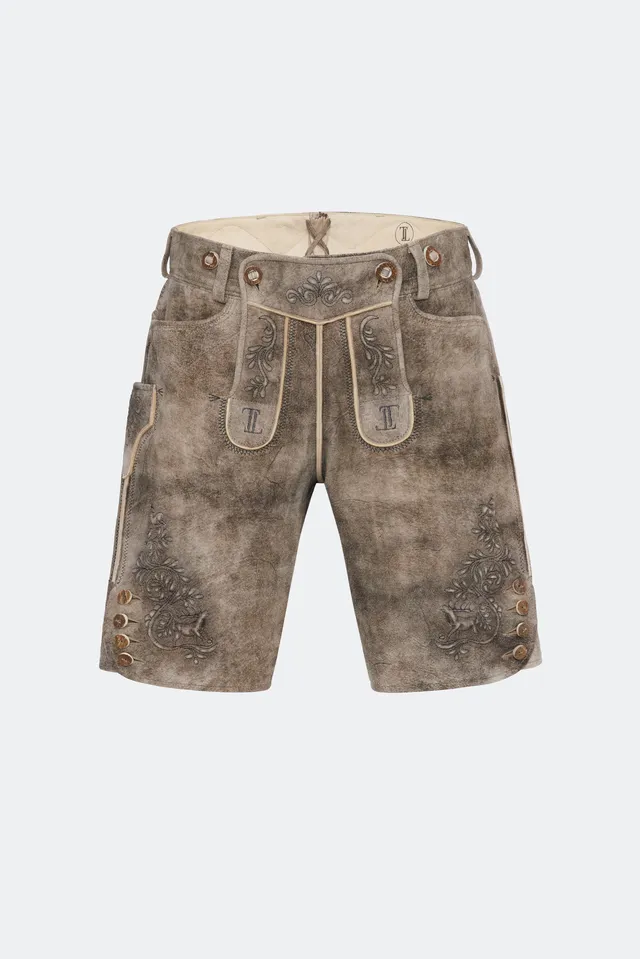 traumtrachten-wildbocklederhose-franz-in-grau image 1
