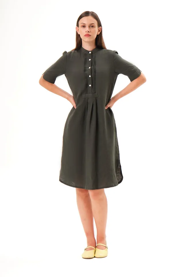 felicitas-damen-kleid-kleo-leinen-blusenkleid image 1