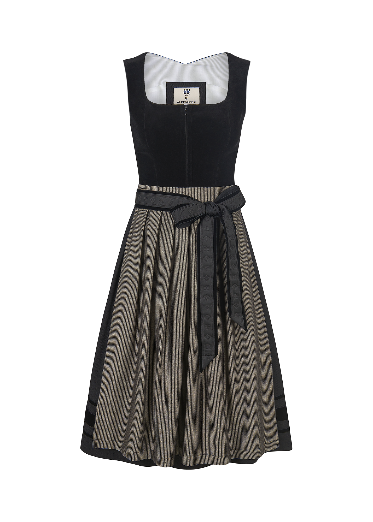 alpenherz-x-riani-dirndl-mona-samt-dirndl-in-schwarz-rl-75cm image 2