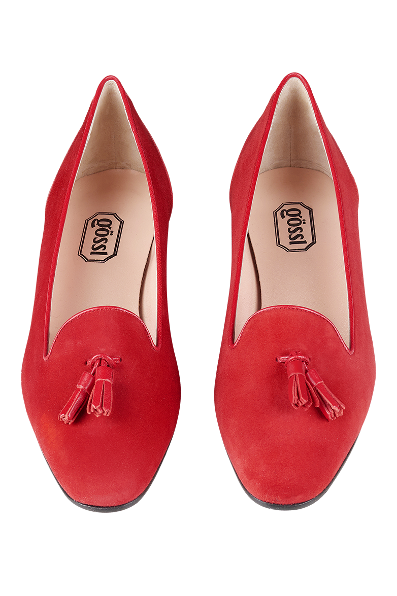 g-ssl-klassiker-slipper-ballerina-veloursleder-rot-damen image 1