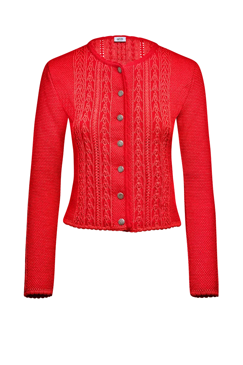 g-ssl-jacke-in-plattiertem-strick-trachten-strickjacke-rot image 1