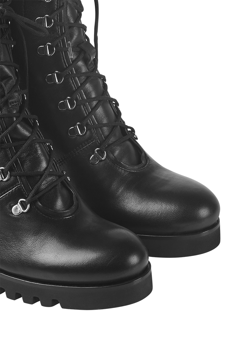 g-ssl-stiefelette-damen-schn-rstiefelette-aus-glattleder-grau-schwarz image 2