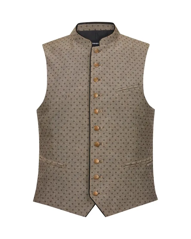 alpenherz-weste-ludwig-trachtenweste-herren-schwarz-beige image 1