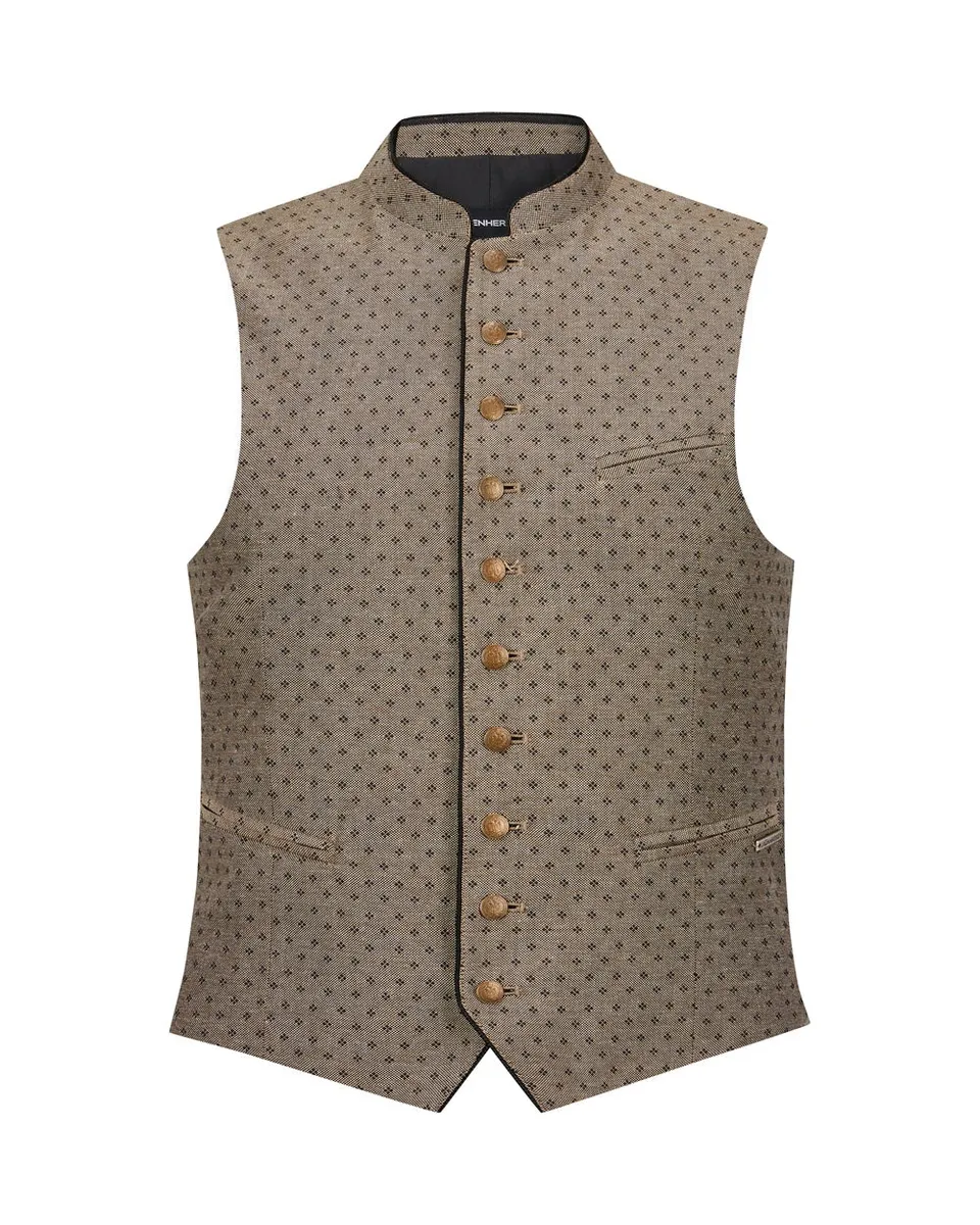 alpenherz-weste-ludwig-trachtenweste-herren-schwarz-beige image 1