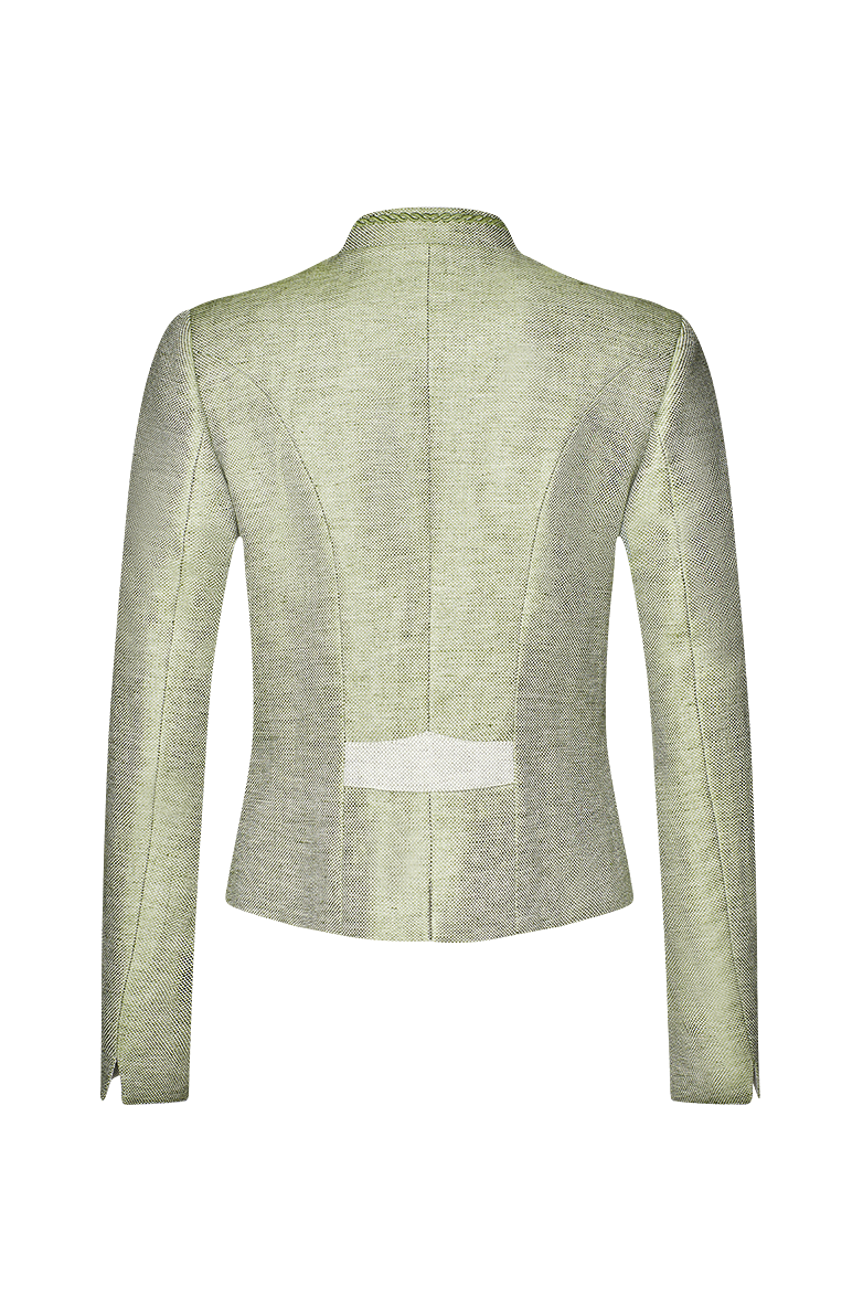 g-ssl-ischler-jacke-damen-gr-n-leinen-wolle-jacquard image 2