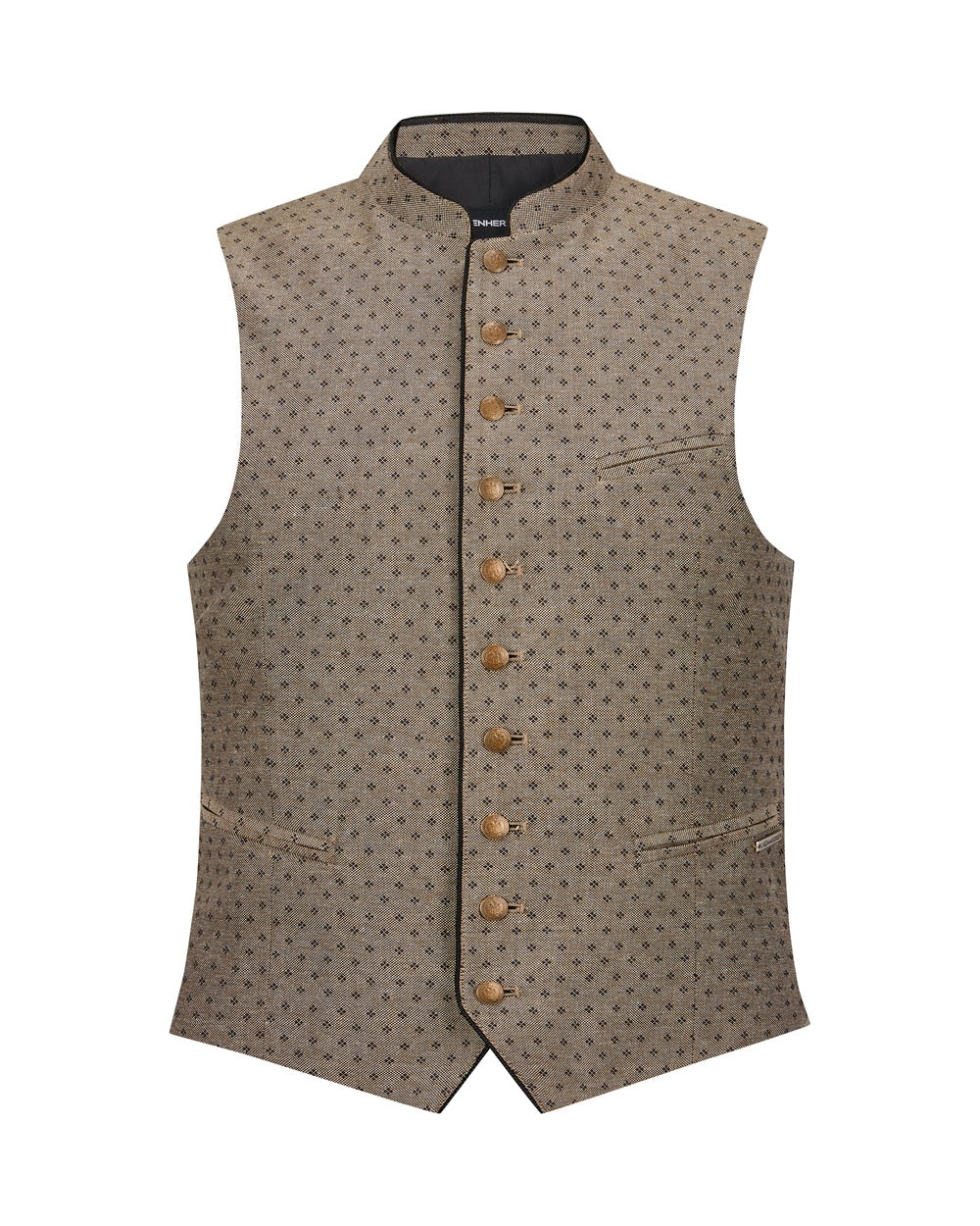 alpenherz-weste-ludwig-trachtenweste-herren-schwarz-beige image 1