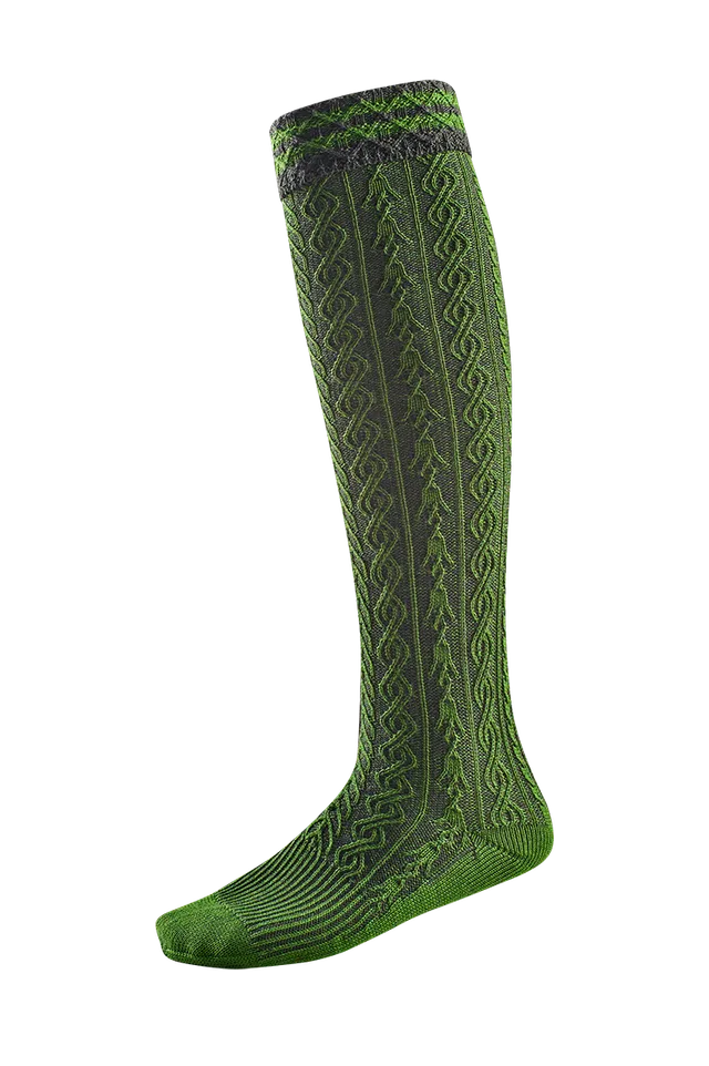 g-ssl-plattierte-stutzen-herren-merino-stutzen-gr-n-mit-zopfmuster image 1