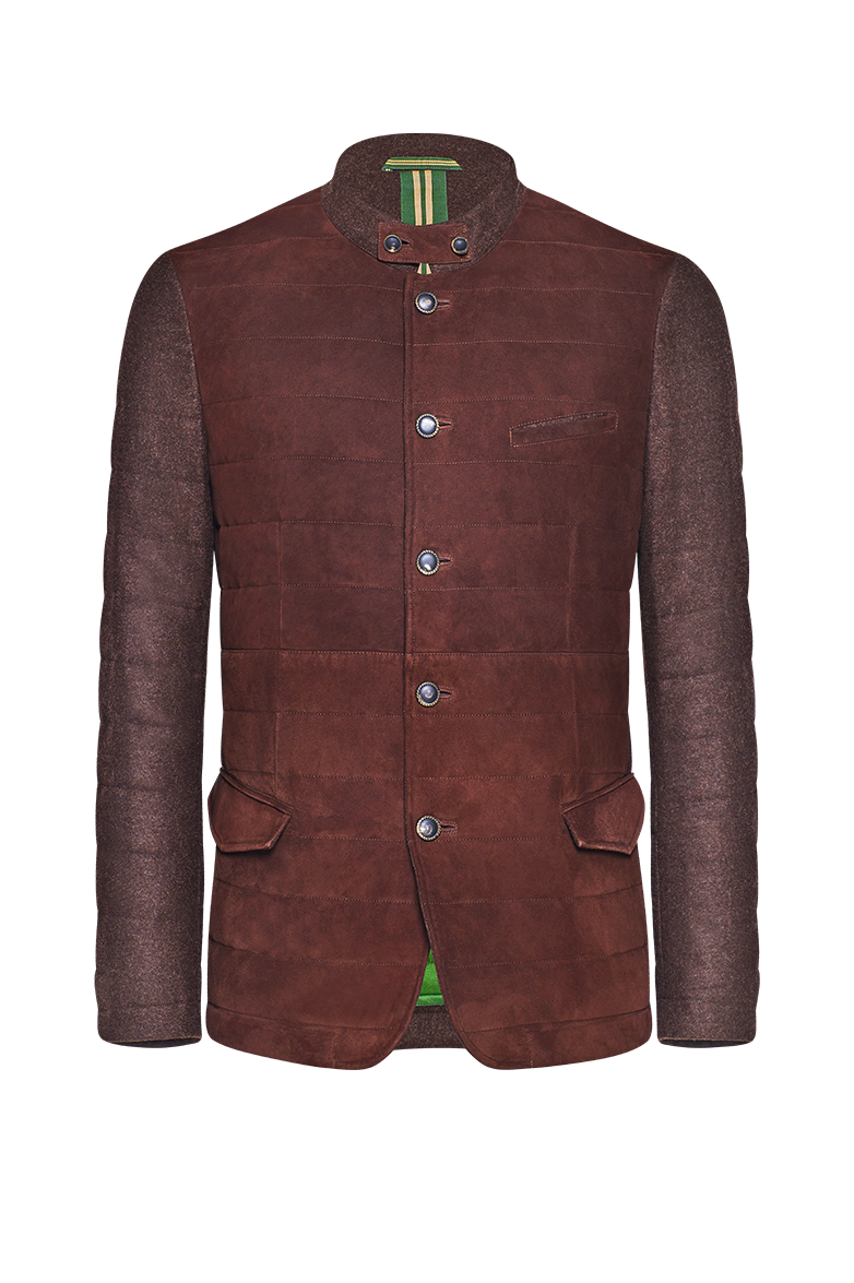 g-ssl-leder-trifft-loden-steppjacke-herren-braun image 1