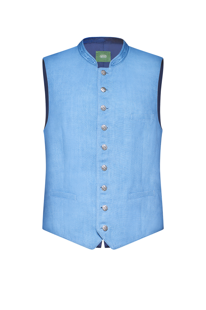 g-ssl-ausseer-gilet-herren-weste-original-bauernleinen-mit-eichenlaub-stickerei image 7
