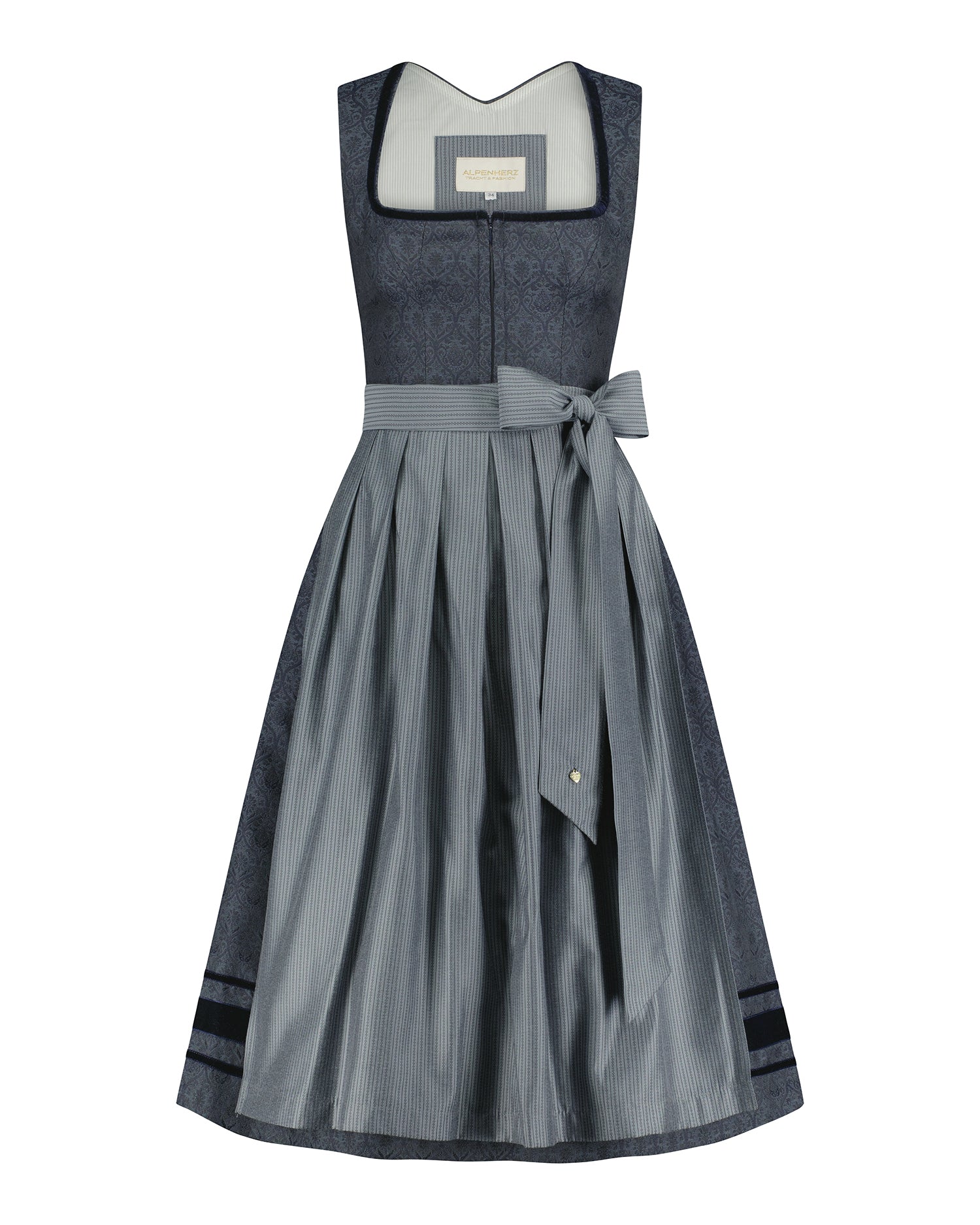 alpenherz-dirndl-franzi-blau-75-cm-mit-ornamenten image 1