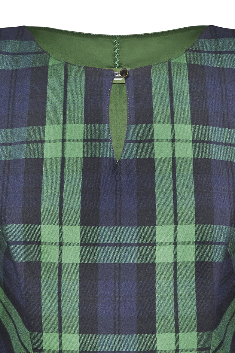 g-ssl-karo-kleid-damen-blau-aus-baumwoll-flanell image 3