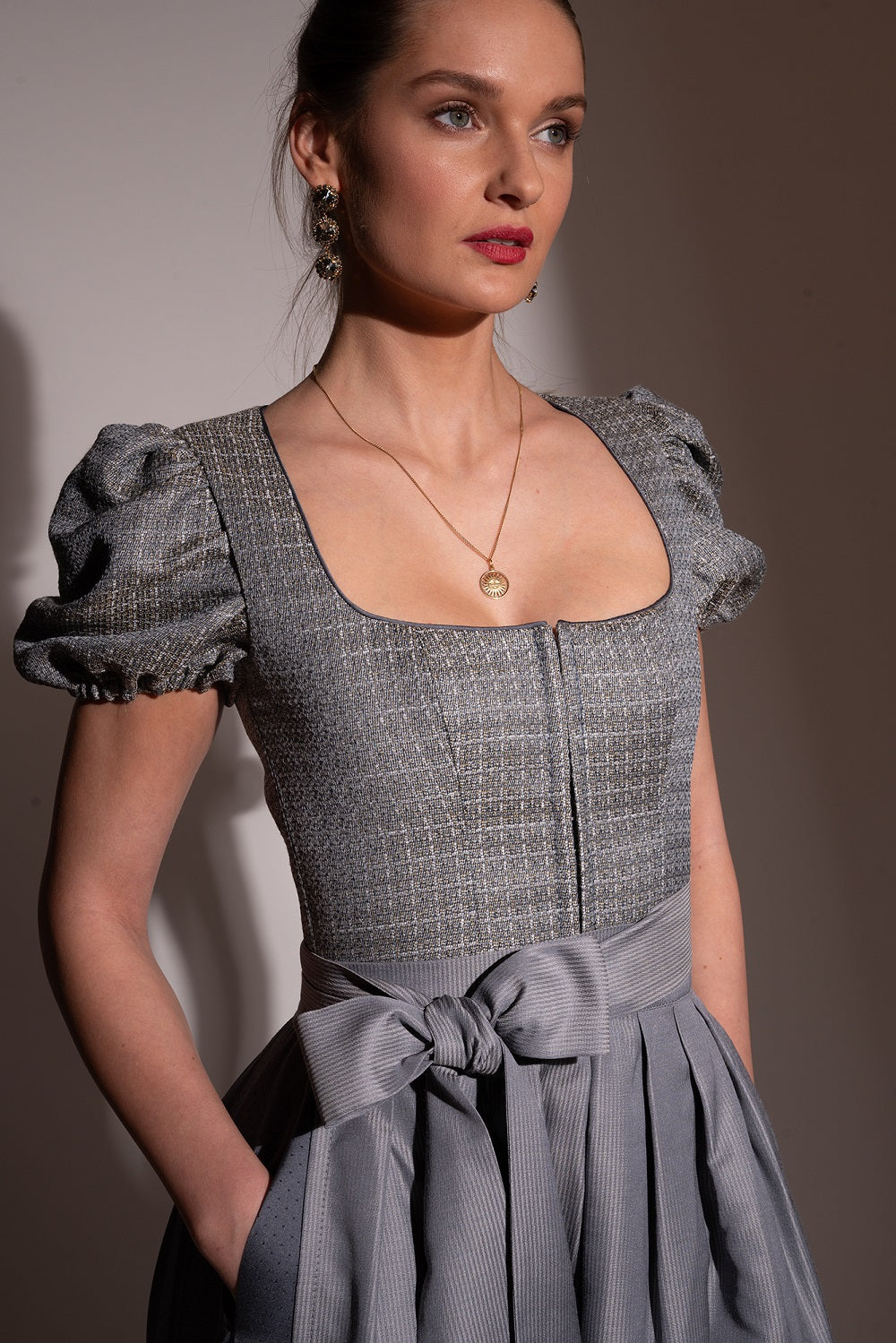 alpenherz-dirndl-feline-80cm-blaugrau-3-in-1 image 1