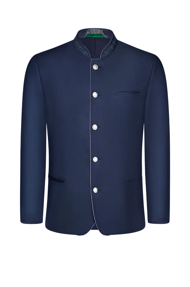 g-ssl-festjacke-herren-baumwolle-stickkragen-grau-schwarz image 1