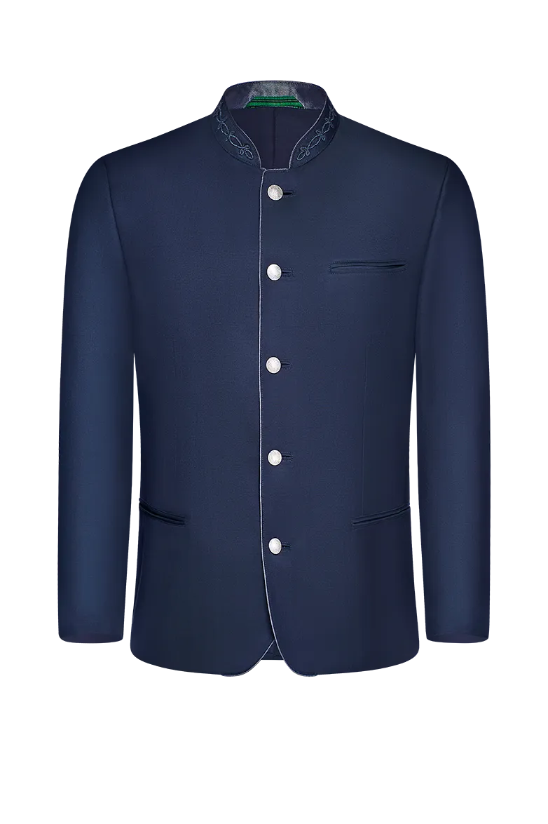 g-ssl-festjacke-herren-baumwolle-stickkragen-grau-schwarz image 1