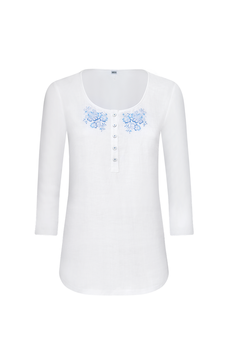 g-ssl-model-shirt-damen-mit-flachstichstickerei-leinen-shirt image 1
