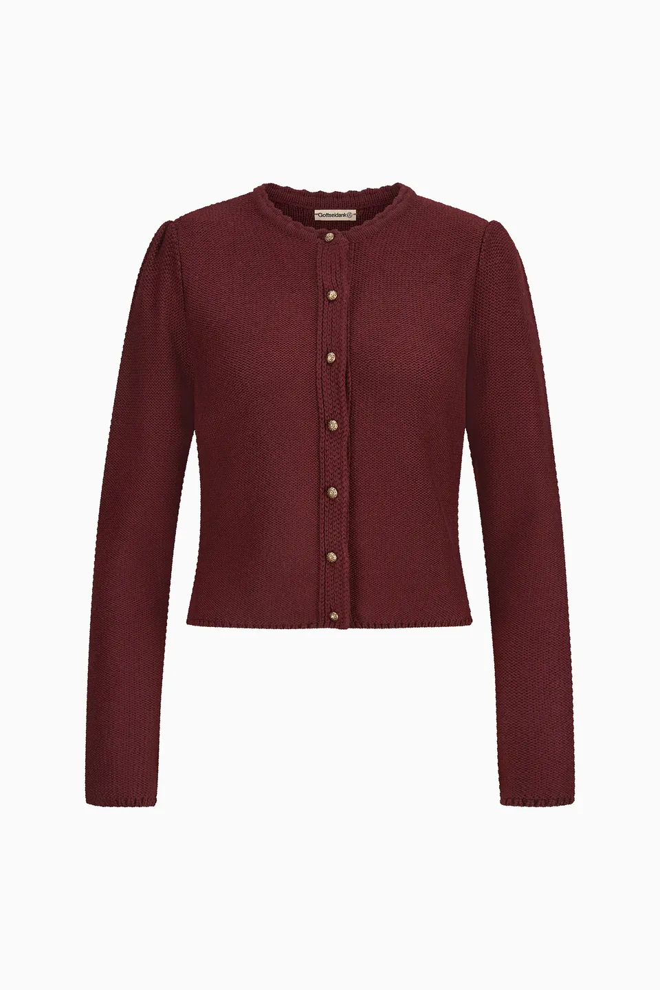 gottseidank-damenstrickjacke-mirl-stehkragen-leichter-puffarm image 1