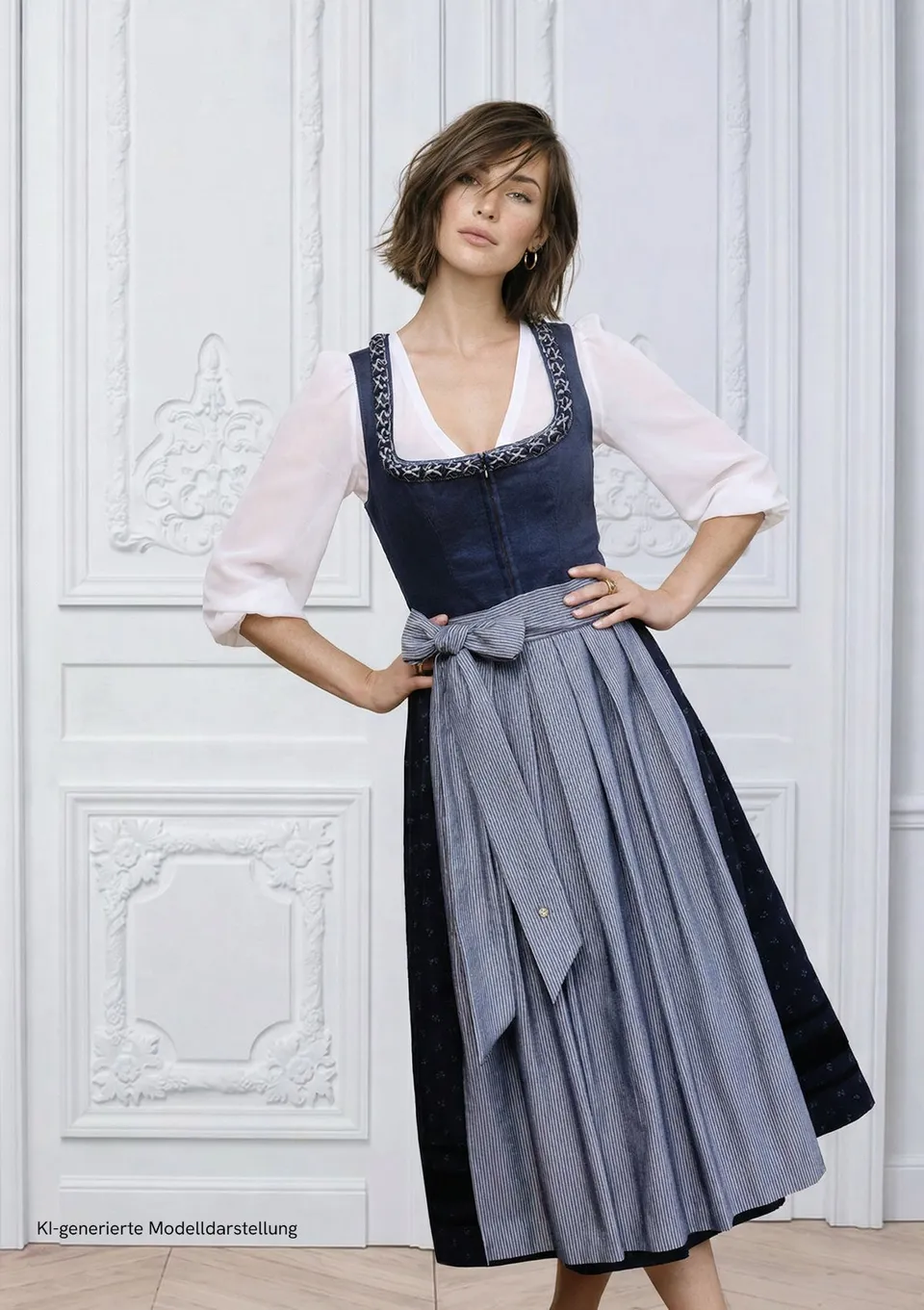 alpenherz-dirndl-amanda-mit-froschgoscherl-dunkelblau image 1