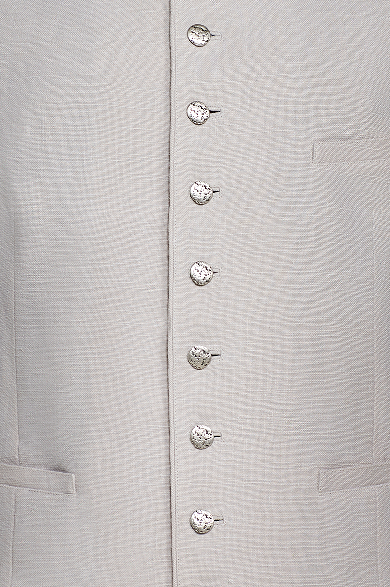 g-ssl-ausseer-gilet-herren-weste-original-bauernleinen-mit-eichenlaub-stickerei image 4
