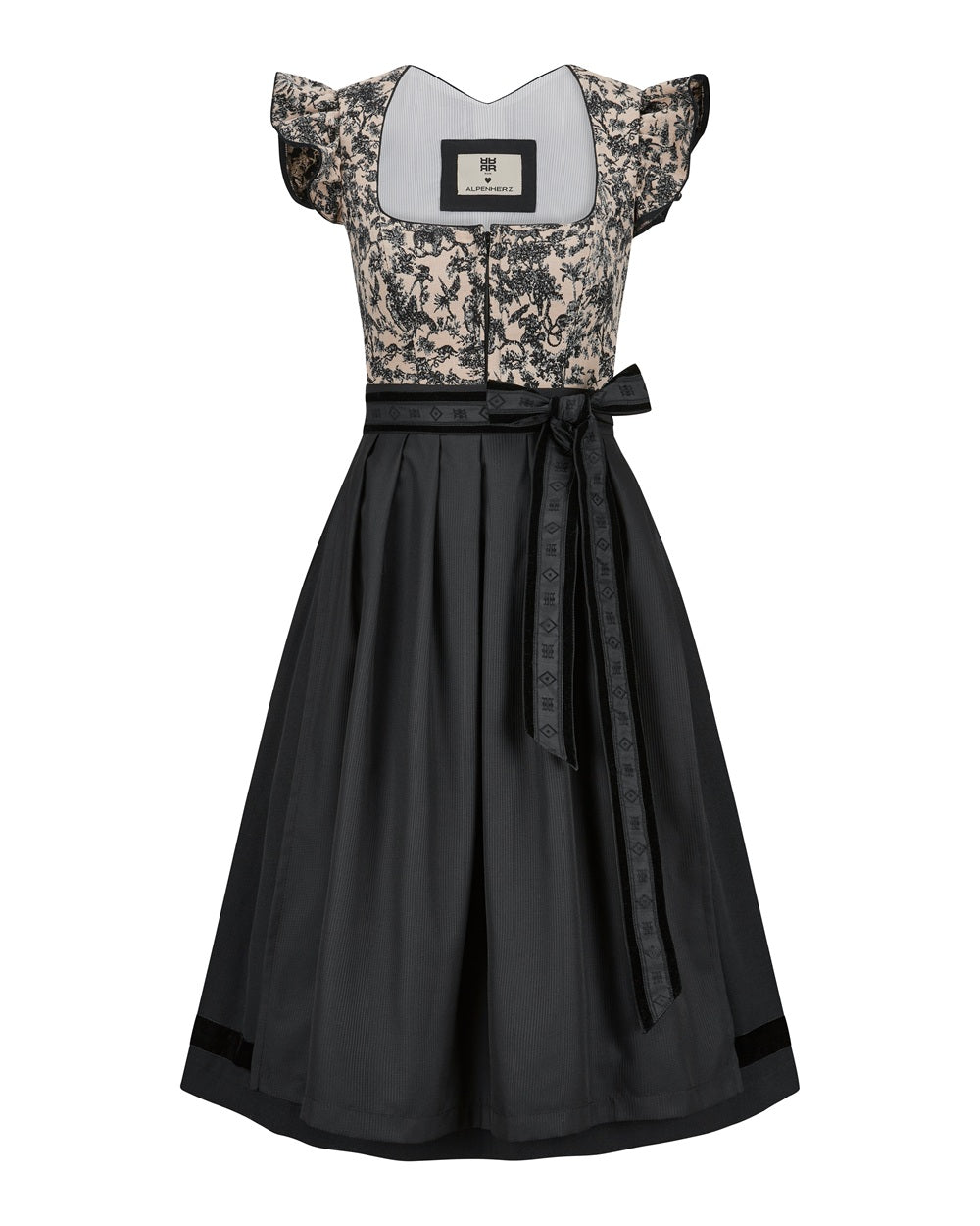 alpenherz-x-riani-dirndl-maren-schwarz-beige-3-in-1-mit-fl-gel-rmchen image 1