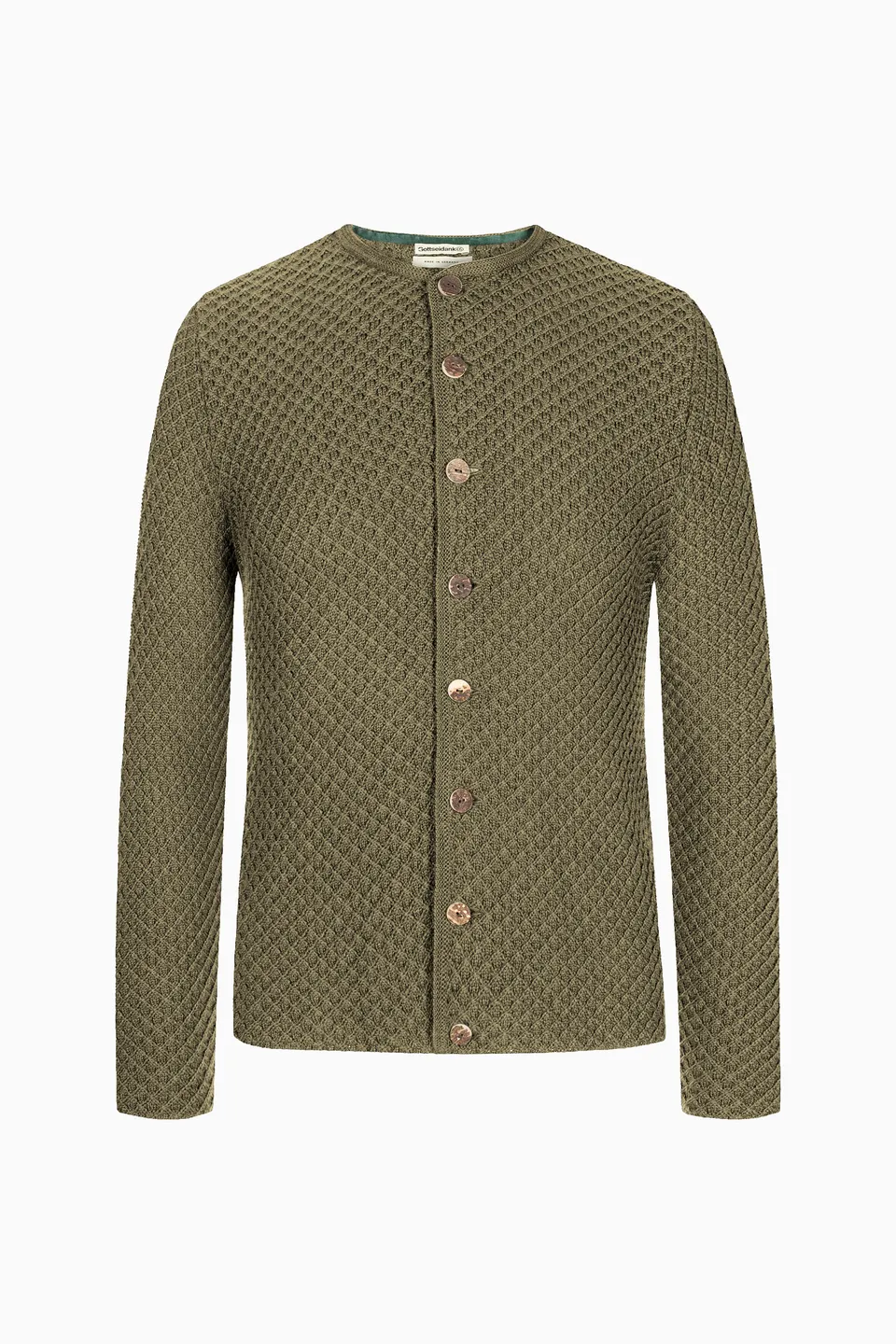 gottseidank-herrenstrickjacke-xaver-uni-janker-im-waffelmuster image 1