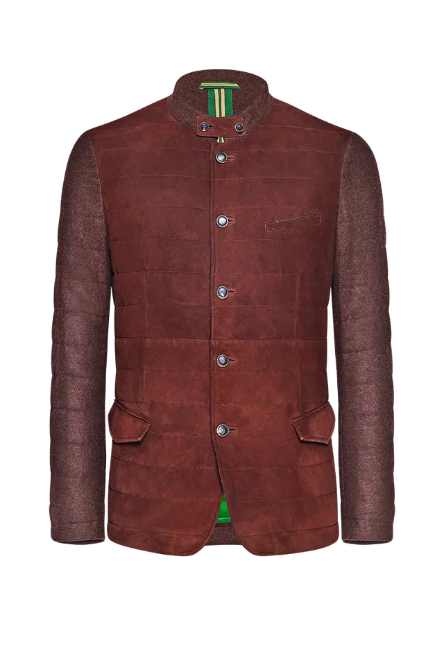 g-ssl-leder-trifft-loden-steppjacke-herren-braun image 1
