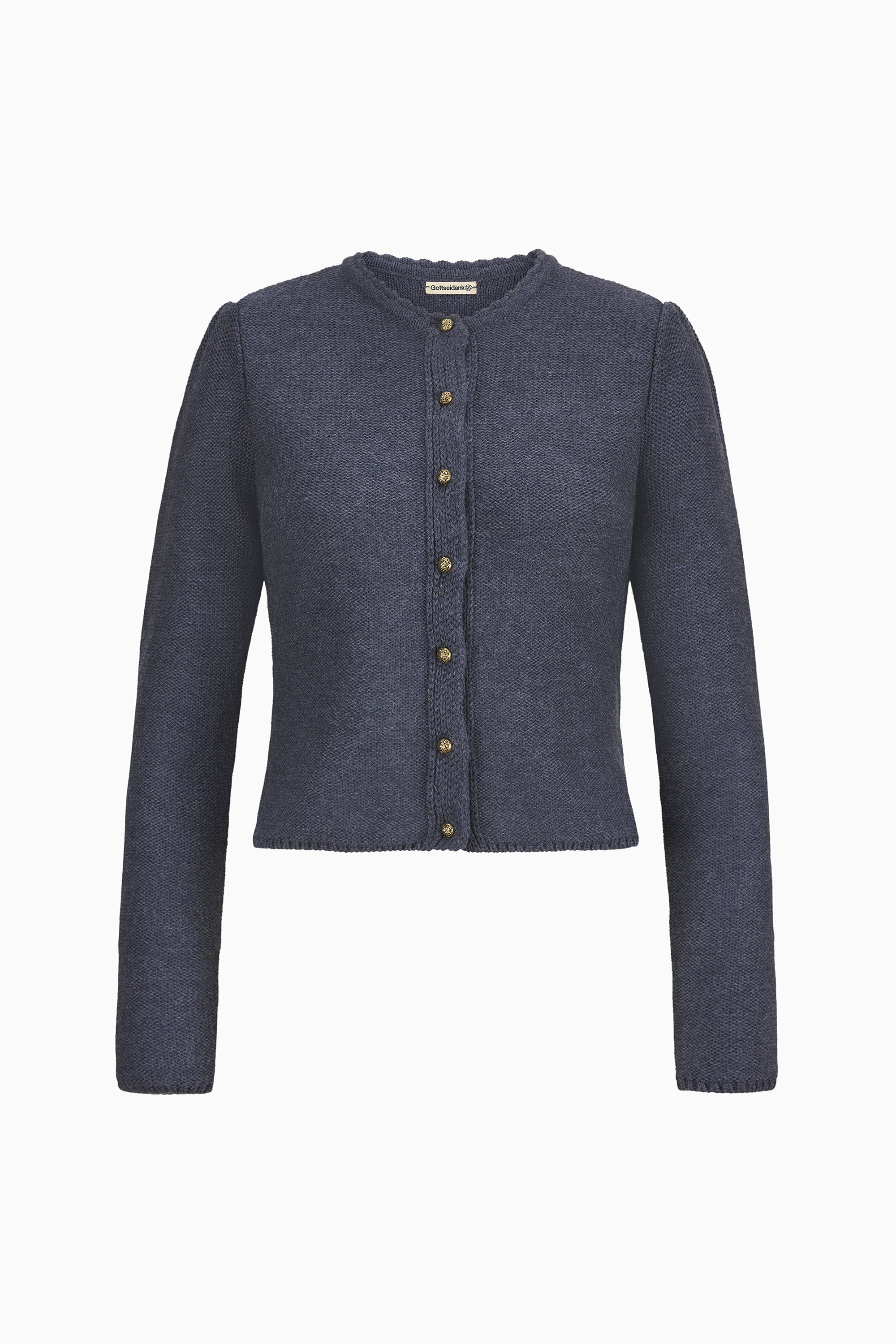 gottseidank-damenstrickjacke-mirl-stehkragen-mit-puffarm-3 image 1