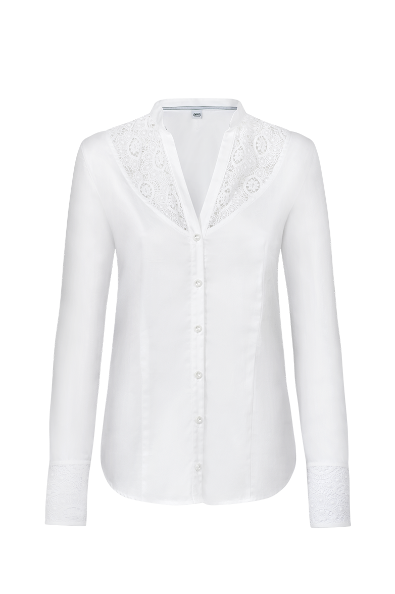 g-ssl-spitzenbluse-mit-stehkragen-damen-baumwollsatin image 1