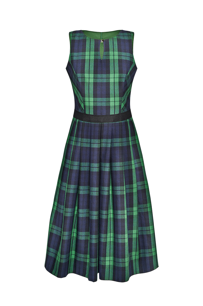 g-ssl-karo-kleid-damen-blau-aus-baumwoll-flanell image 1