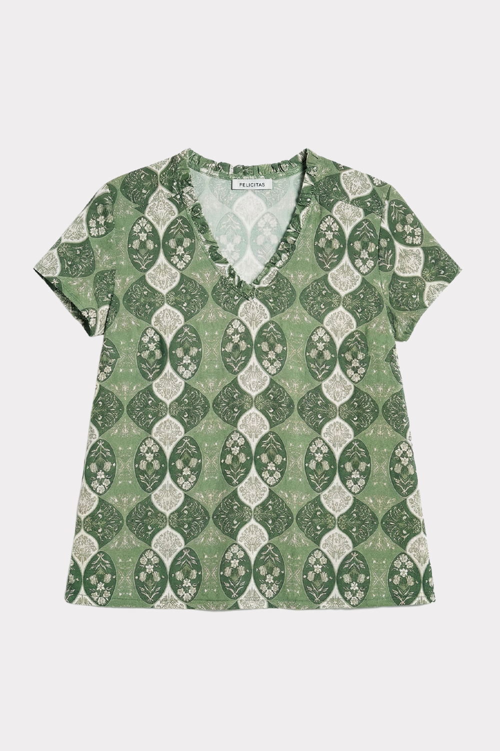 felicitas-damen-bluse-bernadette-kurzarm-bluse-mit-r-schen-v-ausschnitt-2 image 1