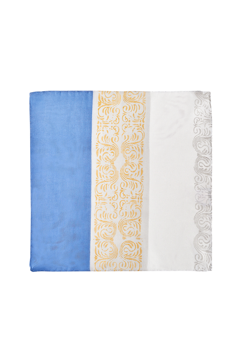 g-ssl-gold-stecktuch-herren-seide-handdruck-blau image 2