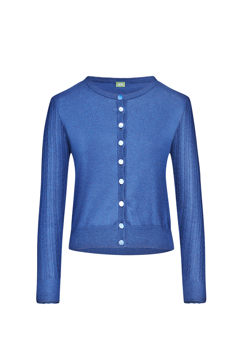 g-ssl-strickjacke-blau-mit-ajour-und-glockenmuster-perlmutt image 1