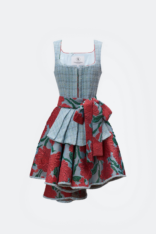 traumtrachten-designerdirndl-zita-mit-tweedmieder-in-himmelsblau image 1