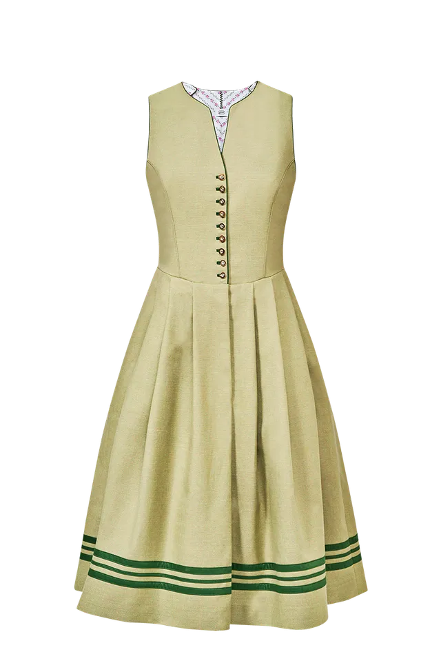 g-ssl-j-gerleinen-dirndl-70-cm-hochgeschlossen-mit-hornkn-pfen image 1