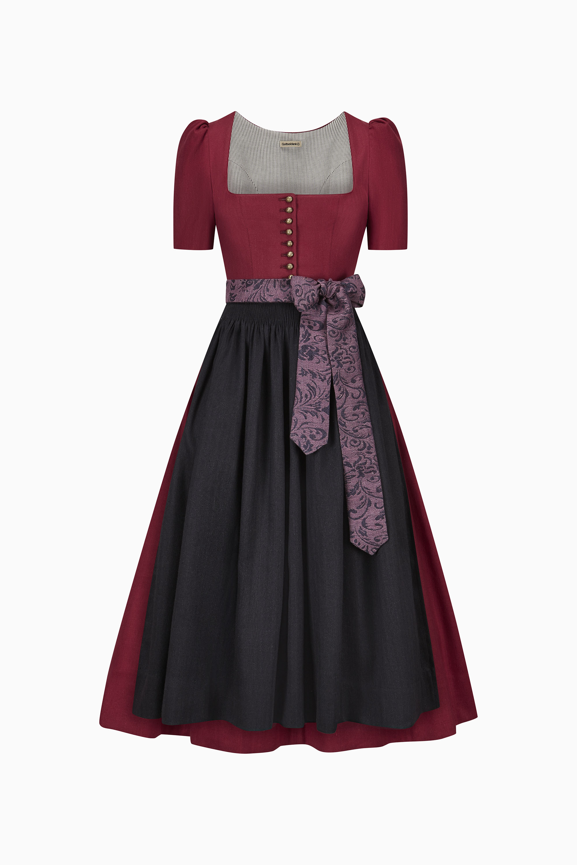 gottseidank-dirndl-hanni-dirndl-mit-geradem-ausschnitt-halblangem-puffarm-und-sc image 1