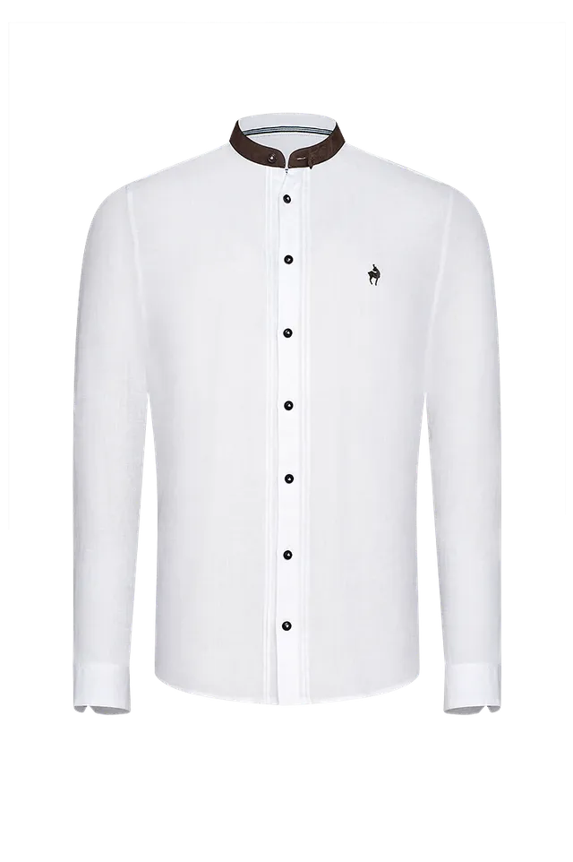 g-ssl-herren-leinenhemd-k-rperbetont-gamsstickerei-hornkn-pfe image 1