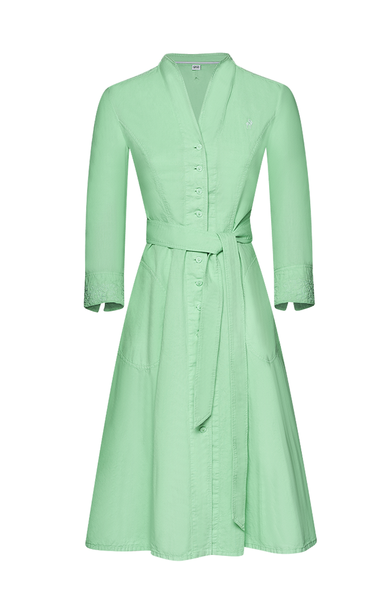 g-ssl-patiniertes-kleid-baumwollkleid-mit-leinen-in-blau image 1
