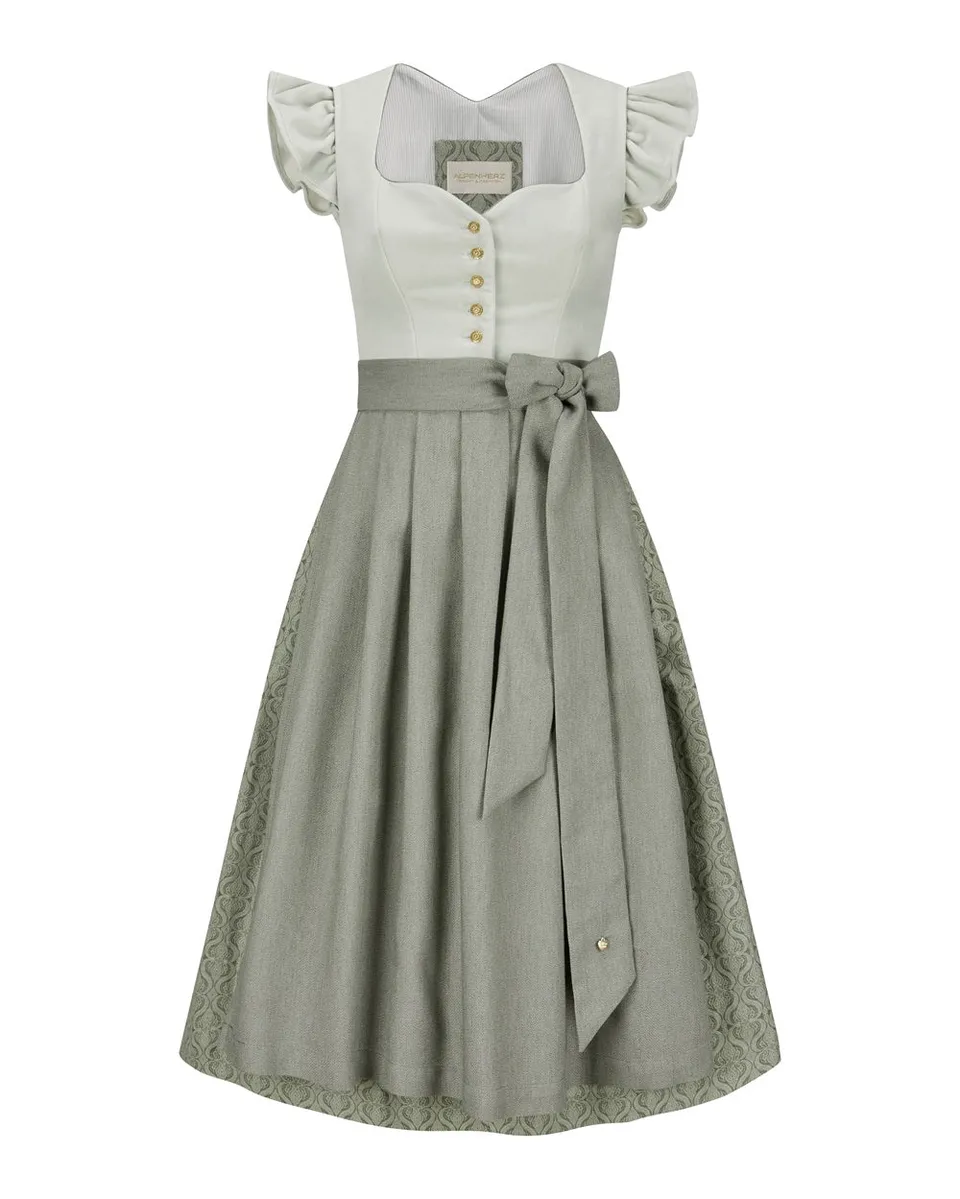 alpenherz-samtdirndl-mel-fl-gelarm-dirndl-in-lindgr-n-aus-baumwollsamt image 1