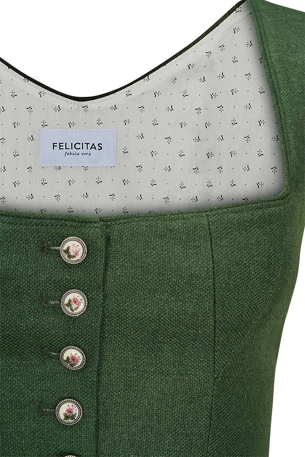 felicitas-damen-dirndl-deliah-gr-n-70-cm-mit-geradem-ausschnitt image 4