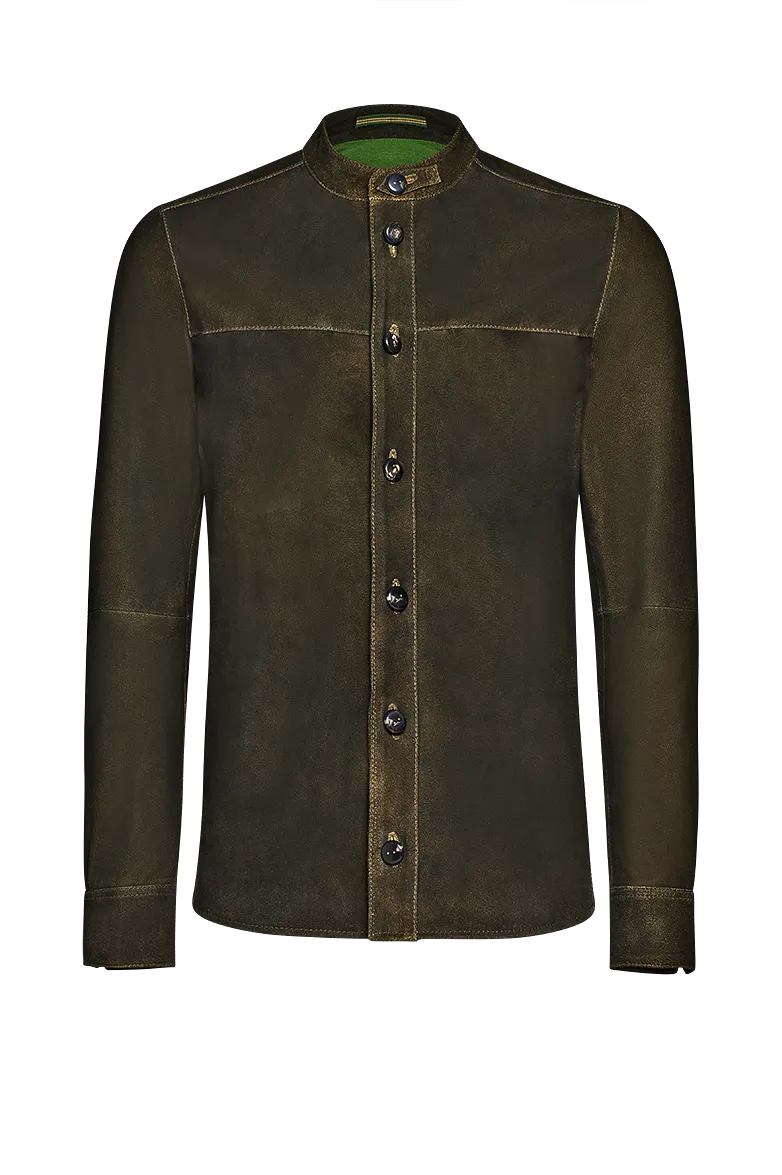 g-ssl-shirtjacket-in-leder-ziegenleder-jacke-stehkragen-braun-herren image 1