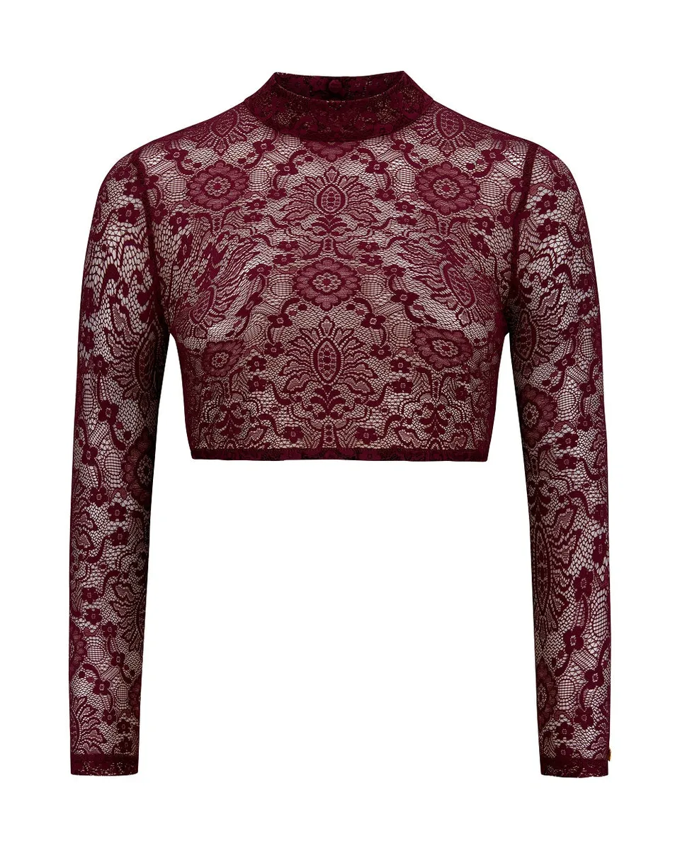 alpenherz-dirndlbluse-viola-in-dunkelrot-mit-stehkragen image 1