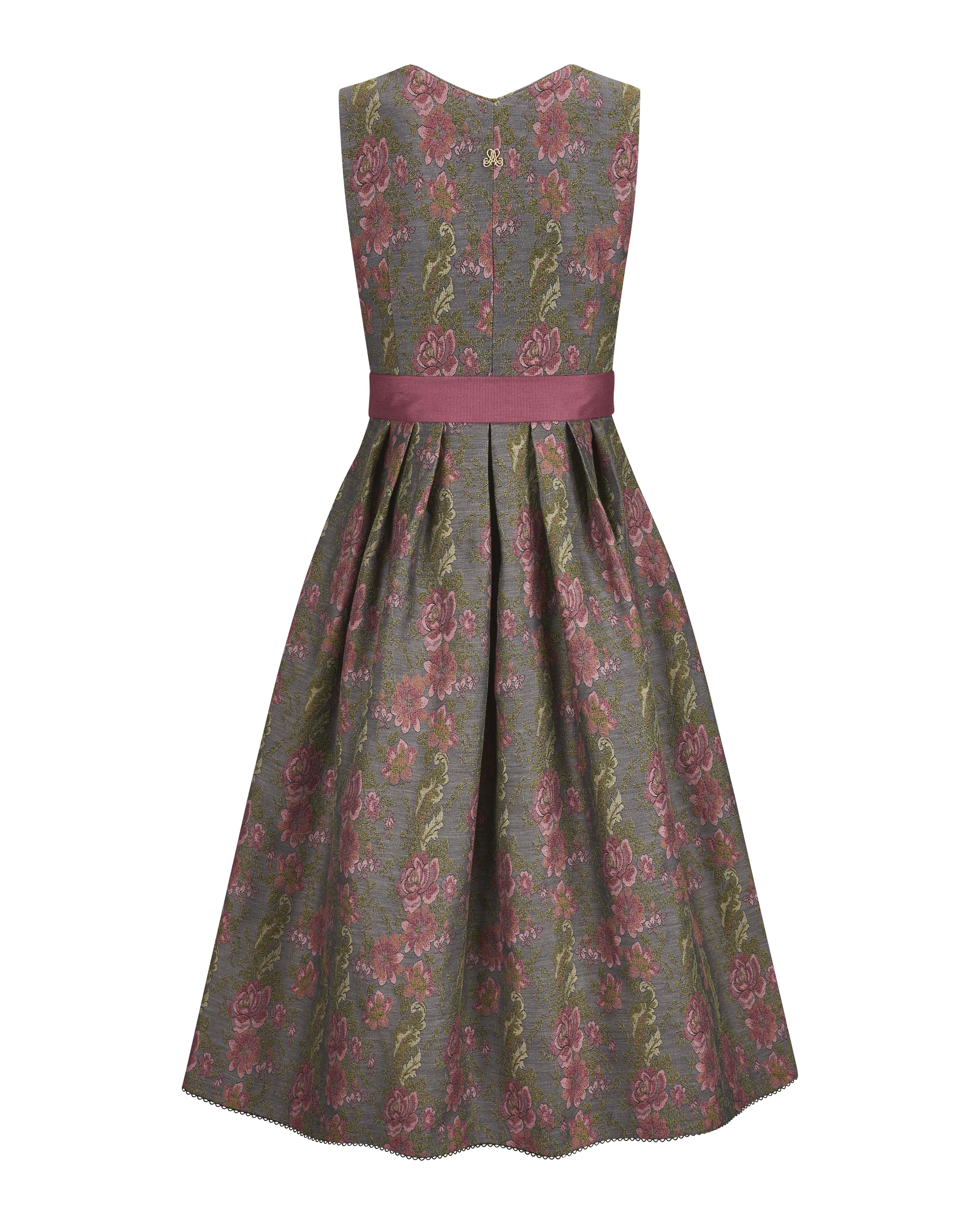 alpenherz-dirndl-barbara-grau-jacquard-herzausschnitt image 2