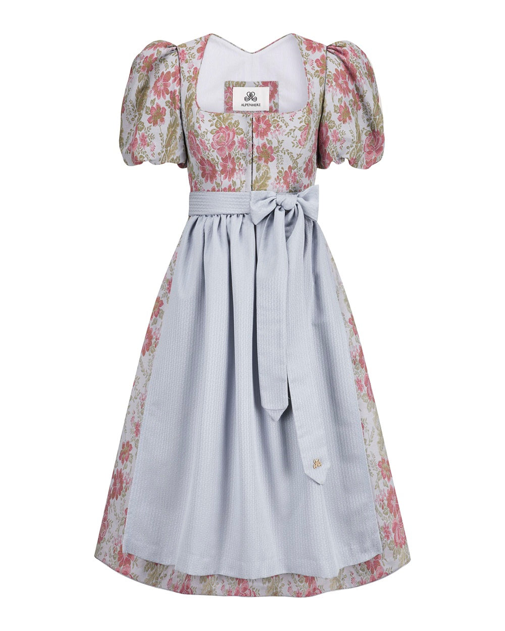 alpenherz-dirndl-barbara-hellblau-jacquard-mit-puff-rmeln image 2