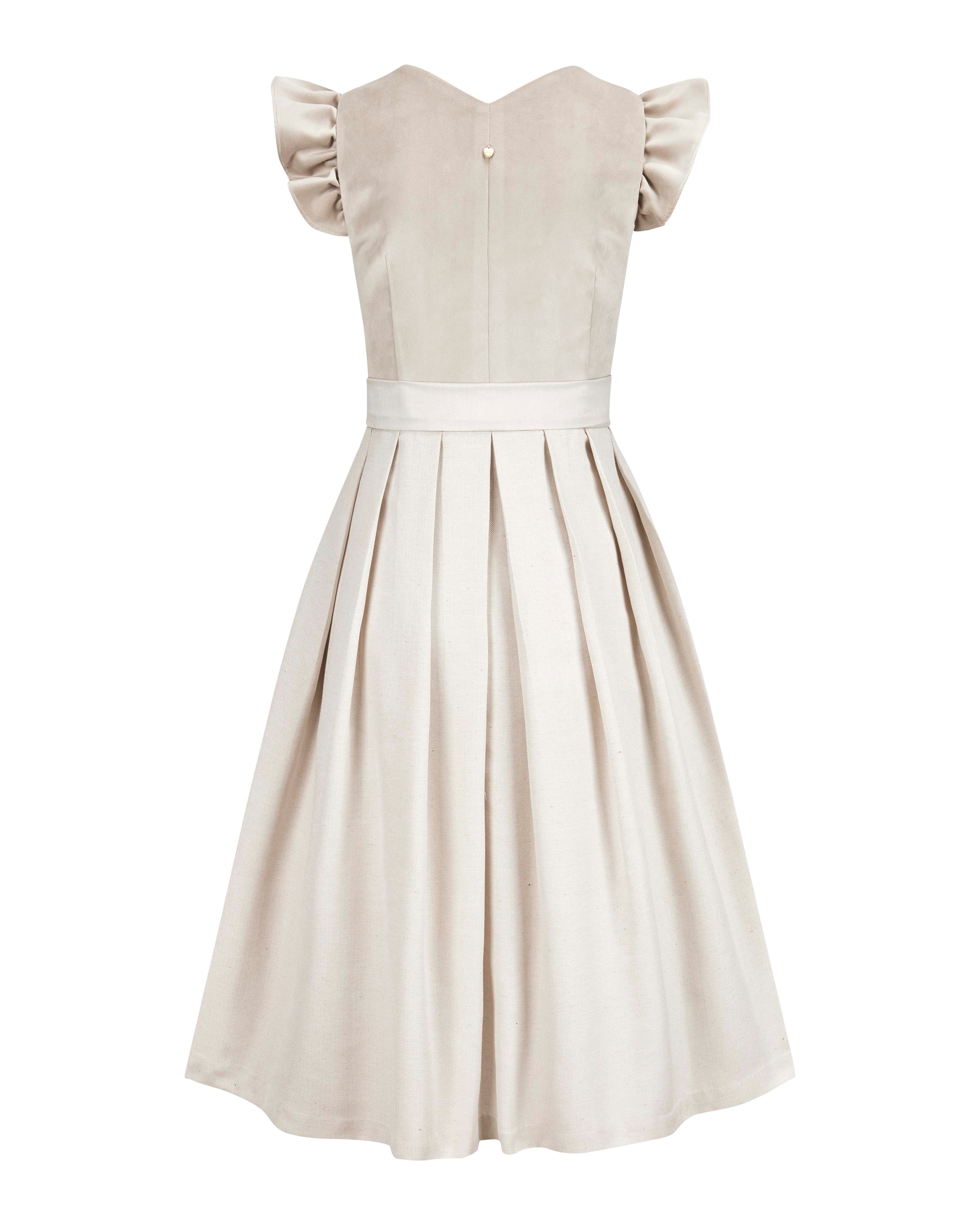 alpenherz-samtdirndl-mel-beige-mit-abkn-pfbarem-fl-gelarm-hochzeit image 4