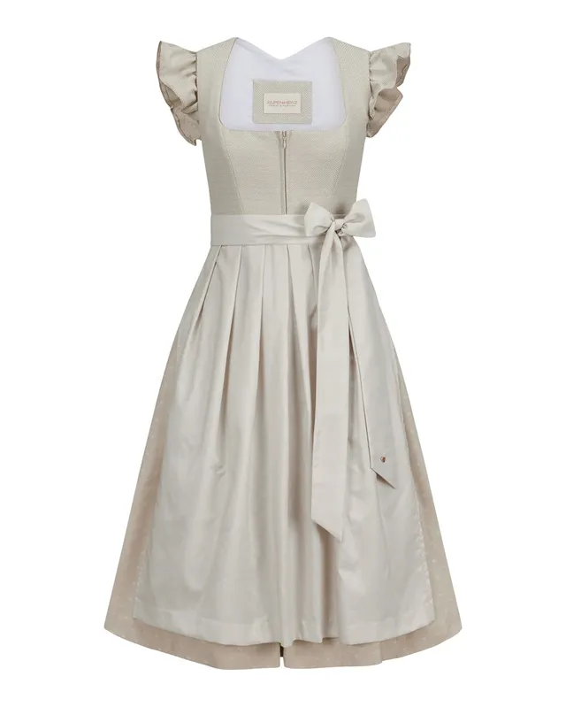 alpenherz-hochzeitsdirndl-georgina-75cm-beige-fl-gelarm image 1
