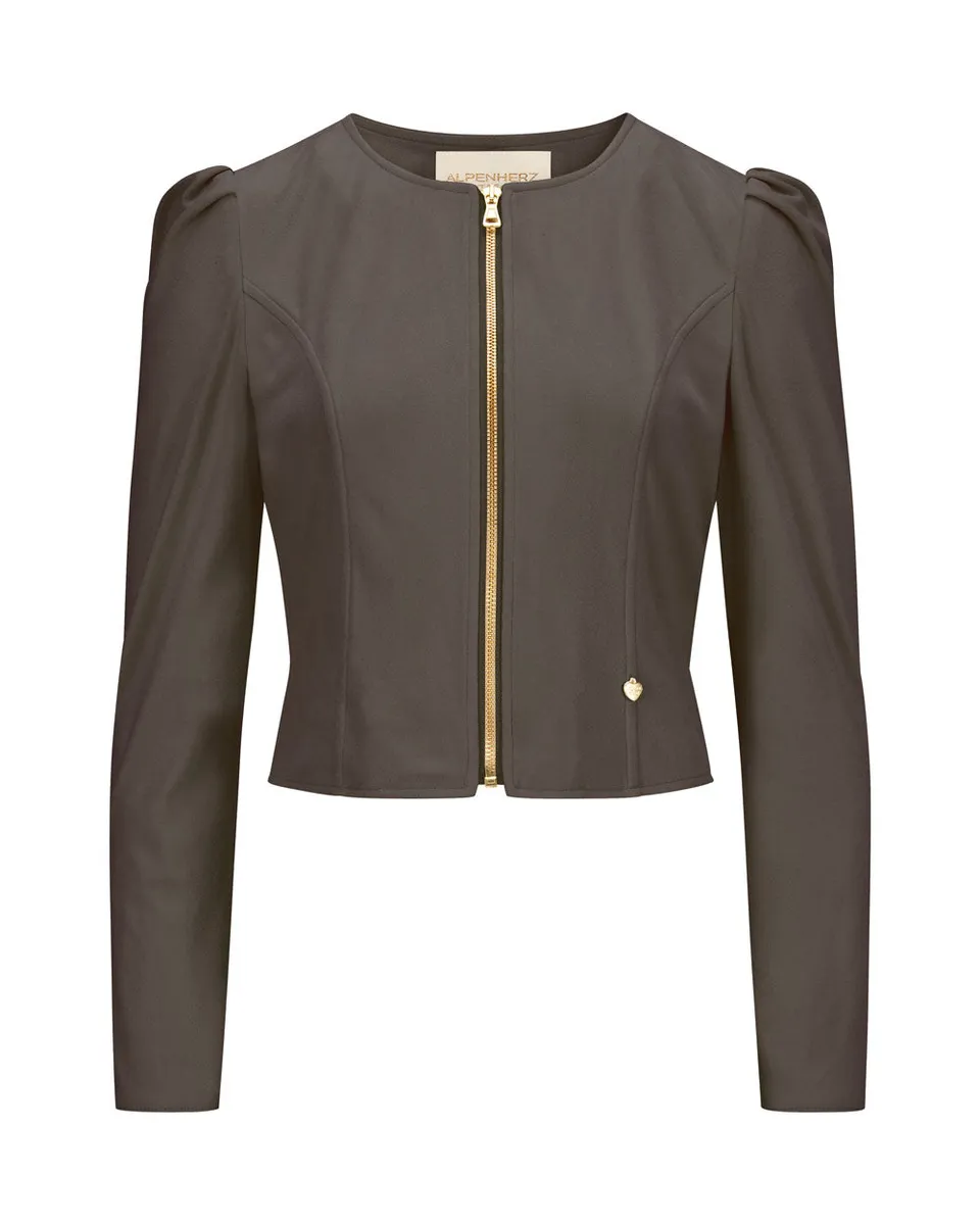 alpenherz-janker-denise-mit-zipper-damenjanker-grau-braun image 1